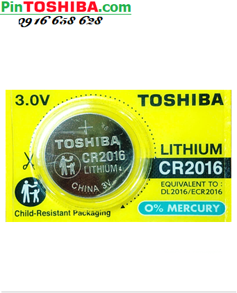 Pin Toshiba CR2016; Pin 3v lithium Toshiba CR2016 (20 mm x 1.6 mm) chính hãng, Xuất xứ P.R.C _Giá /1viên